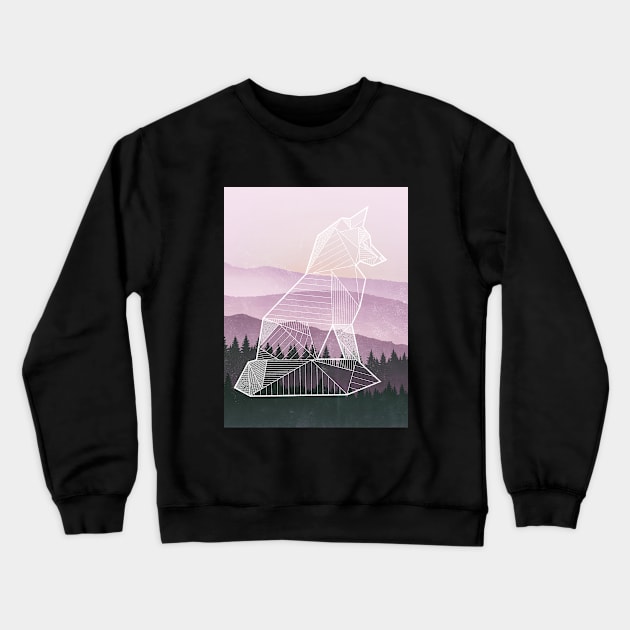 Geometric Nature - Fox (Full) Crewneck Sweatshirt by paterack